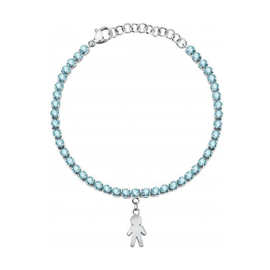LA PETITE STORY JEWELRY Mod. LPS05ASF34 silver bracelet with blue crystals and small charm pendant