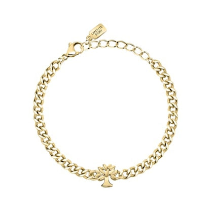 Gold bracelet from LA PETITE STORY JEWELRY Mod. LPS05ASF58 with tree charm and engraved tag