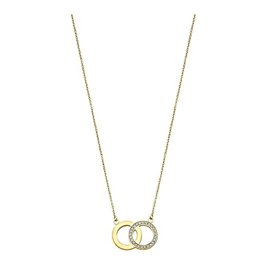 Elegant necklace from LOTUS JEWELS JEWELRY Mod. LS1913-1/3 with gold and silver interlocking circles, perfect for any occasion.