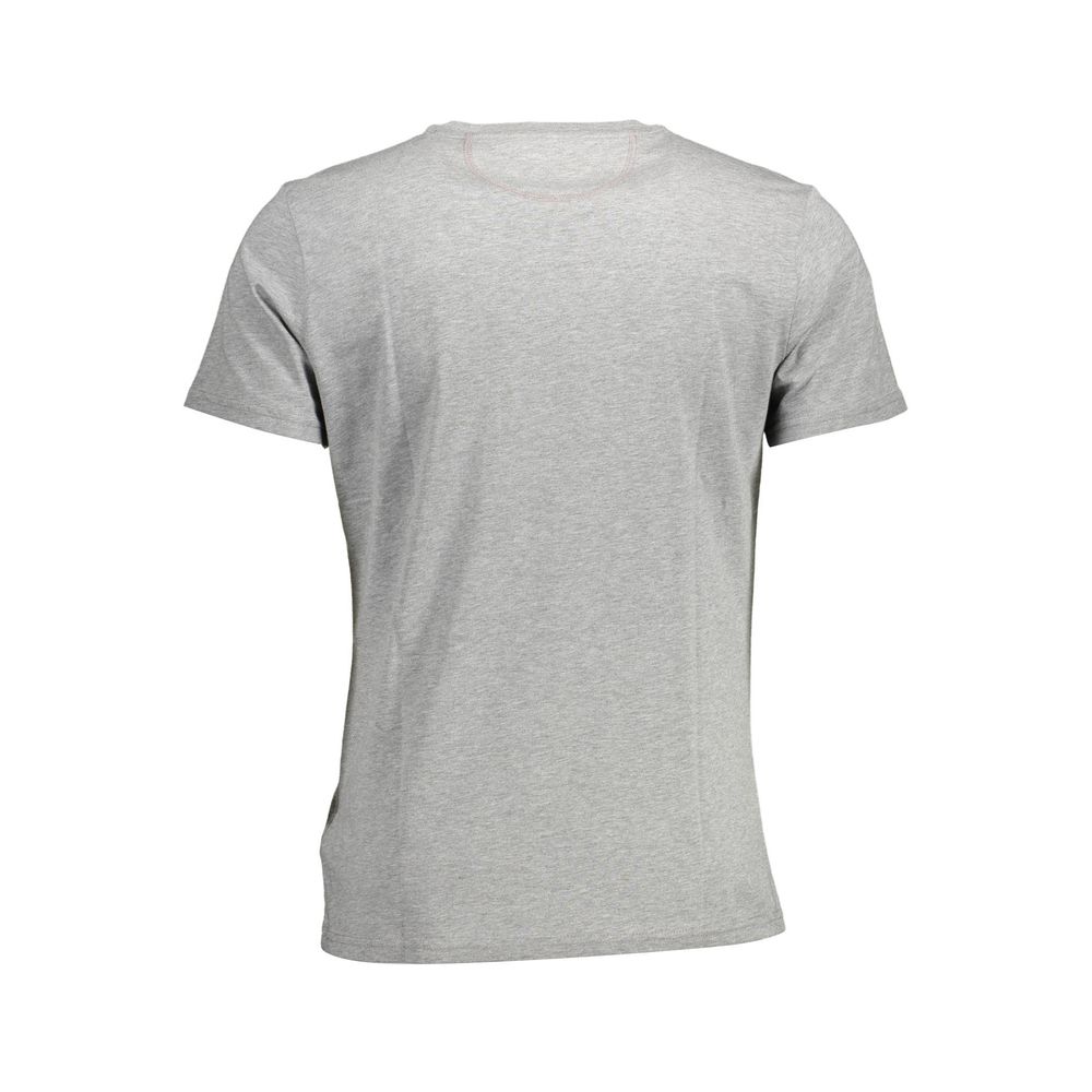 Back view of a grey cotton men T-shirt