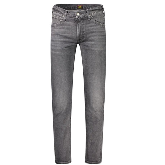 Lee Black Cotton Men Jeans with classic button and zip, designed for modern sophistication and comfort in regular straight fit.