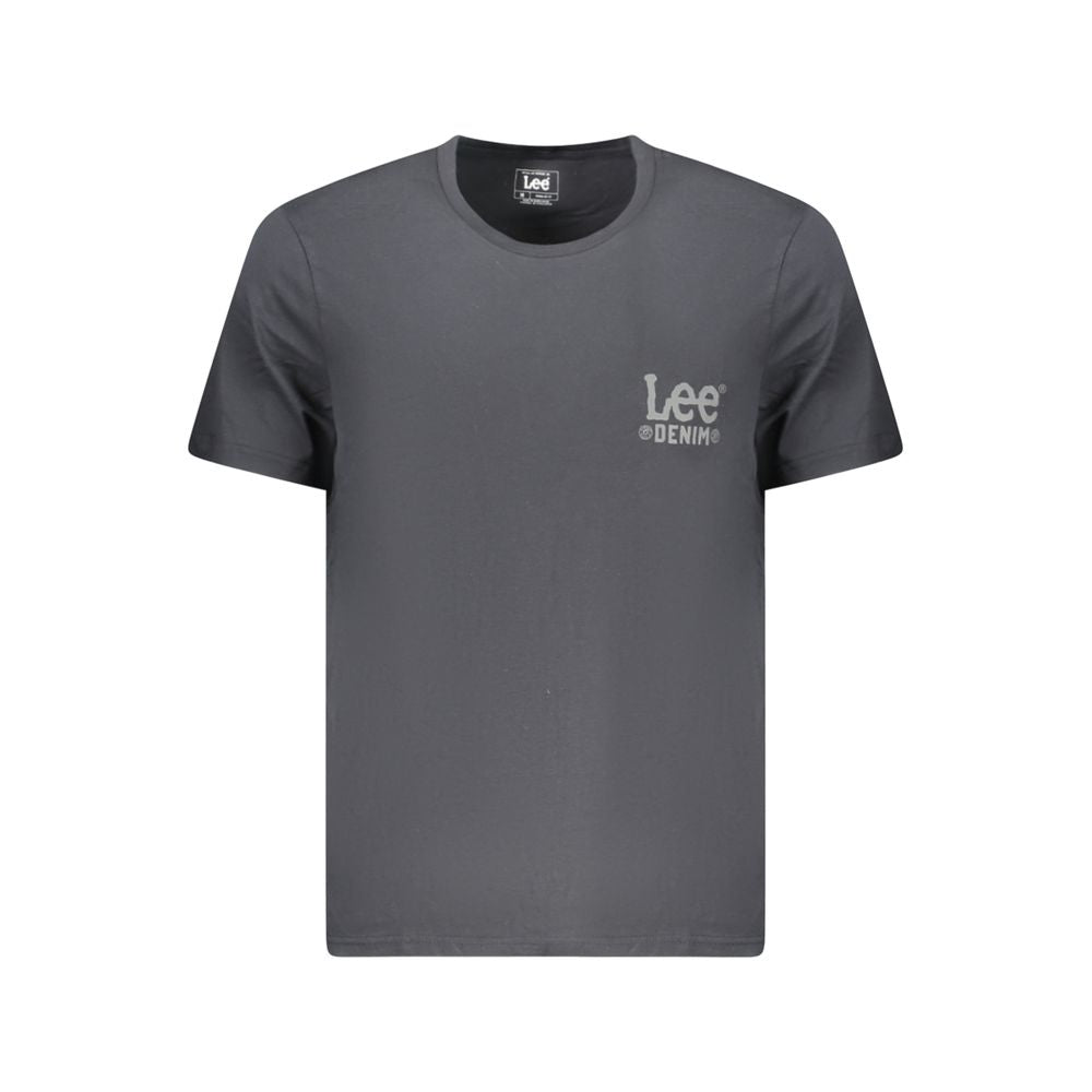 Lee Black Cotton Men T-Shirt with short sleeves and subtle logo detail. Premium 100% cotton material for all-day comfort and style.