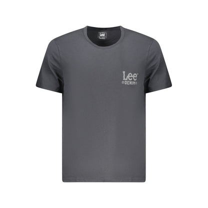 Lee Black Cotton Men T-Shirt with short sleeves and subtle logo detail. Premium 100% cotton material for all-day comfort and style.