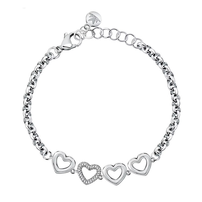 Silver bracelet for ladies, MORELLATO MOD. SAVO27 with heart design, showcasing elegant craftsmanship and style.