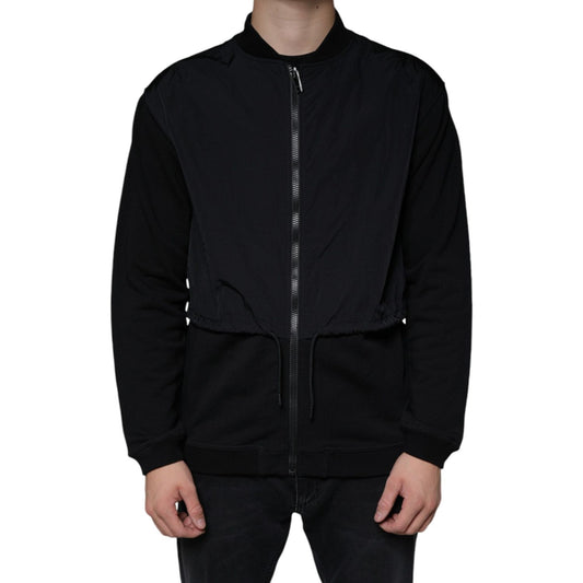 MSGM Black Cotton Full Zip Bomber Long Sleeves Jacket JKT41226-48