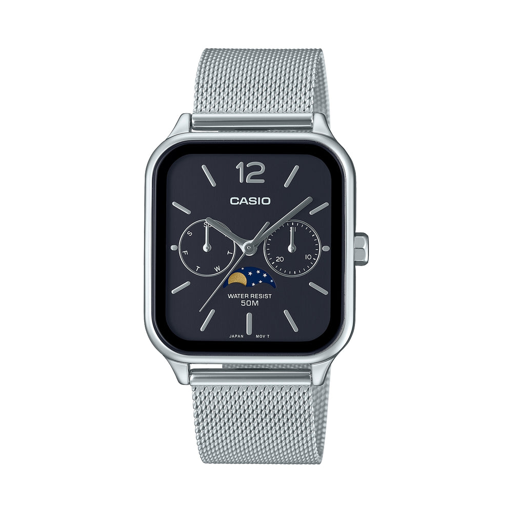 CASIO COLLECTION Mod. MOONPHASES - BLACK MESH MTP-M305M-1AVER
