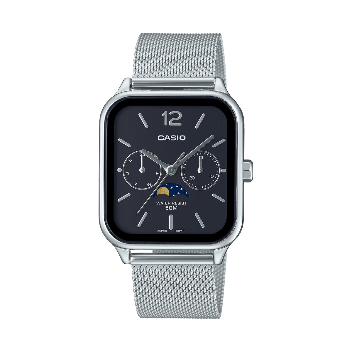 CASIO COLLECTION Mod. MOONPHASES - BLACK MESH MTP-M305M-1AVER