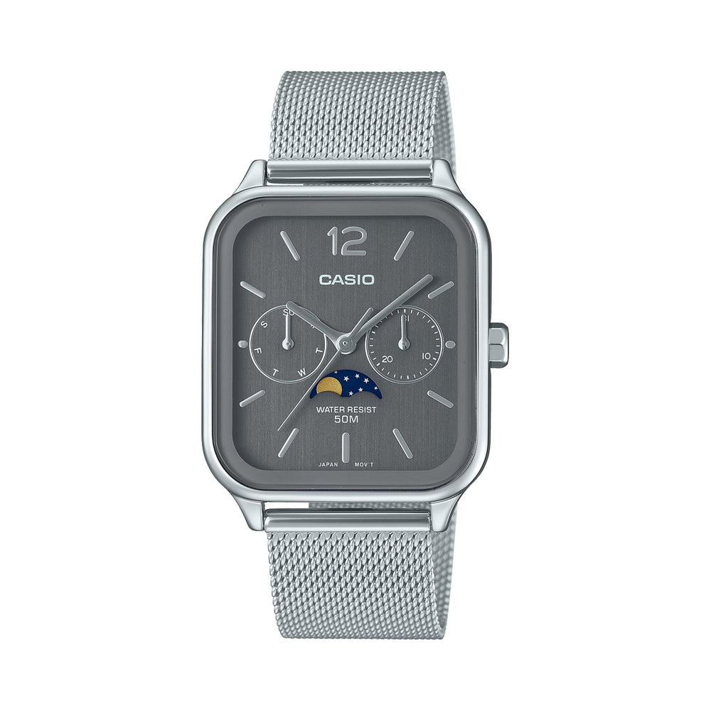 CASIO COLLECTION Mod. MOONPHASES - GREY MESH MTP-M305M-8AVER