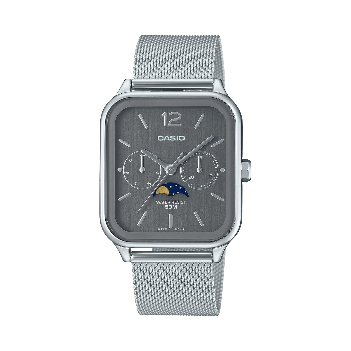 CASIO COLLECTION Mod. MOONPHASES - GREY MESH MTP-M305M-8AVER