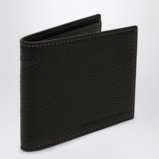 Brunello Cucinelli Black Bi-fold Cardholder in Leather LDin,Men,Men > Accessories,Men > Accessories > Small Leather Goods,Spring - Summer 2025,Yes Eu MWZIU006LE/Q_CUCIN-C101_100