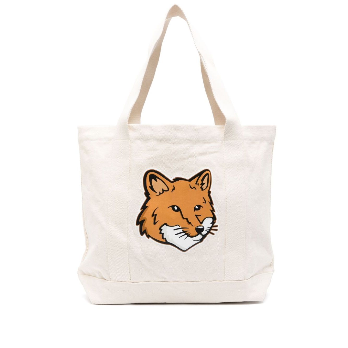 Maison Kitsuné Maison Kitsune fox head-print cotton tote