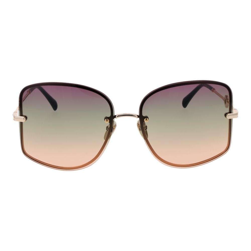 Maje Pink Women Sunglass with multicolor gradient lenses, rosegold metal frame, square rimless style offering 100% UVA & UVB protection.