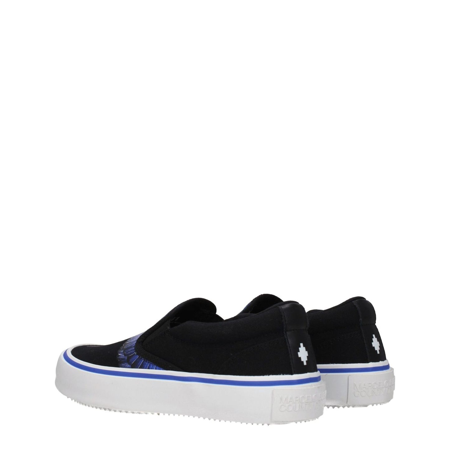 Marcelo Burlon Black Fabric Slip-On Loafers