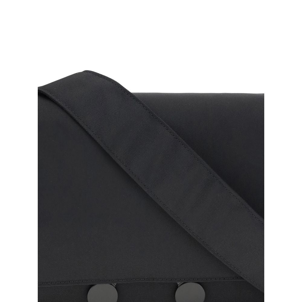 Marni Black Polyamide Clutch Bag with strap and flap detail