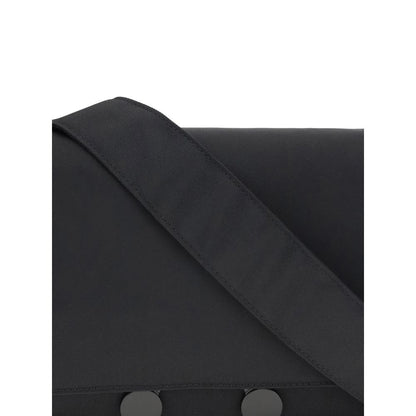 Marni Black Polyamide Clutch Bag with strap and flap detail