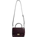 Michael Kors Purple Leather Logo Plaque Crossbody MINDY Satchel Bag Michael Kors Dark Slate Gray