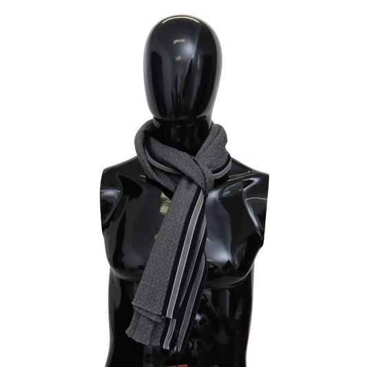 Missoni Gray Stripes Pattern 100% Wool Unisex Neck Wrap Scarf MS1951BG