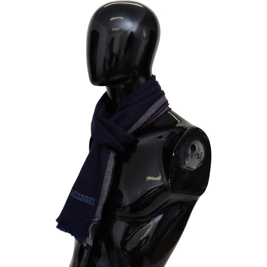 Missoni Authentic Wool Scarf with Striped Pattern Category-Accessories,Gender-Men,Material: 100% Wool,Men,Missoni,Multicolor,New with tags,Scarves - Men - Accessories,Subcategory-Scarves MS1993