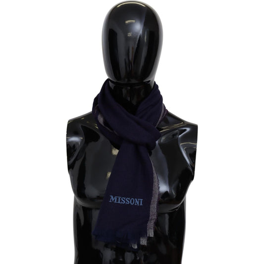 Missoni Authentic Wool Scarf with Striped Pattern Category-Accessories,Gender-Men,Material: 100% Wool,Men,Missoni,Multicolor,New with tags,Scarves - Men - Accessories,Subcategory-Scarves MS1993