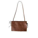 Miu Miu Brown Leather Fur Inner Lining Neck Strap WinterFleece Handwarmer - luxurious and warm accessory for cold weather.