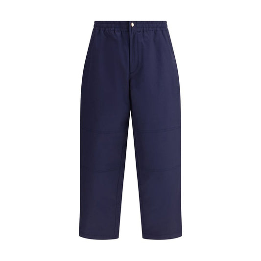 Moncler x Donald Glover Blue Cotton Casual Pants with elastic waistband and side pockets.