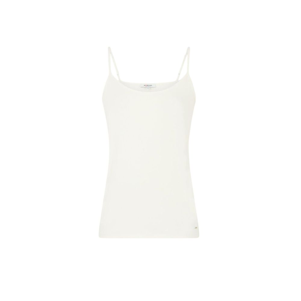 Morgan De Toi Cream Cotton Tank Tops