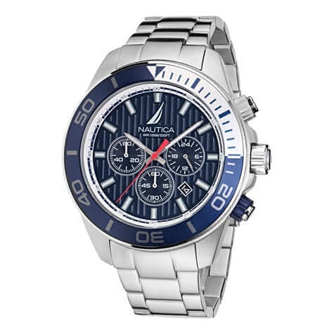 NAUTICA Mod. NAPNOF303 men's quartz analog watch with mineral dial and 10 ATM water resistance, comes in official box.