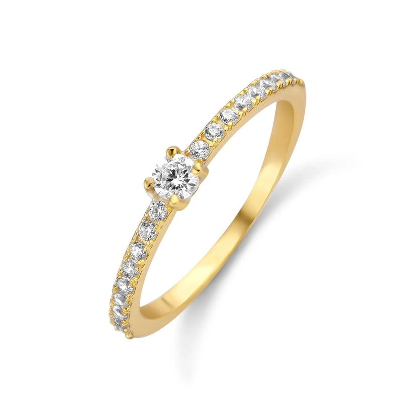 Elegant gold ring featuring a row of diamonds, highlighting the NEW BLING Mod. 9NB-0390-58 design.