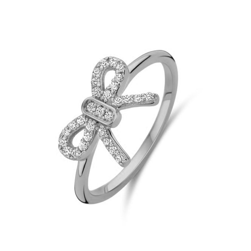 NEW BLING Mod. 9NB-1552-60 diamond bow ring, elegant jewelry piece.