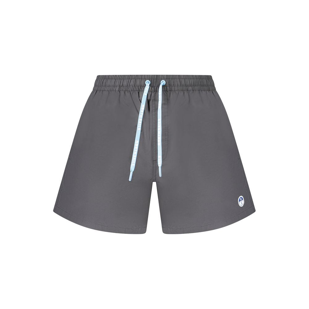 North Sails Black Cotton Swimwear 36CM swim boxer with elastic waist, laces, pockets, contrasting details, and logo, ocean positive.