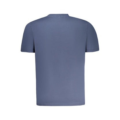 Back view of North Sails Blue Cotton Men T-Shirt, featuring short sleeves and crew neck design for everyday style and comfort.