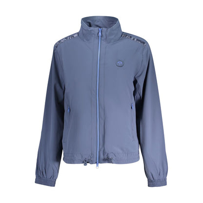 North Sails Blue Nylon Jackets & Coat with long sleeves, external and internal pockets, zip closure, and contrasting details.