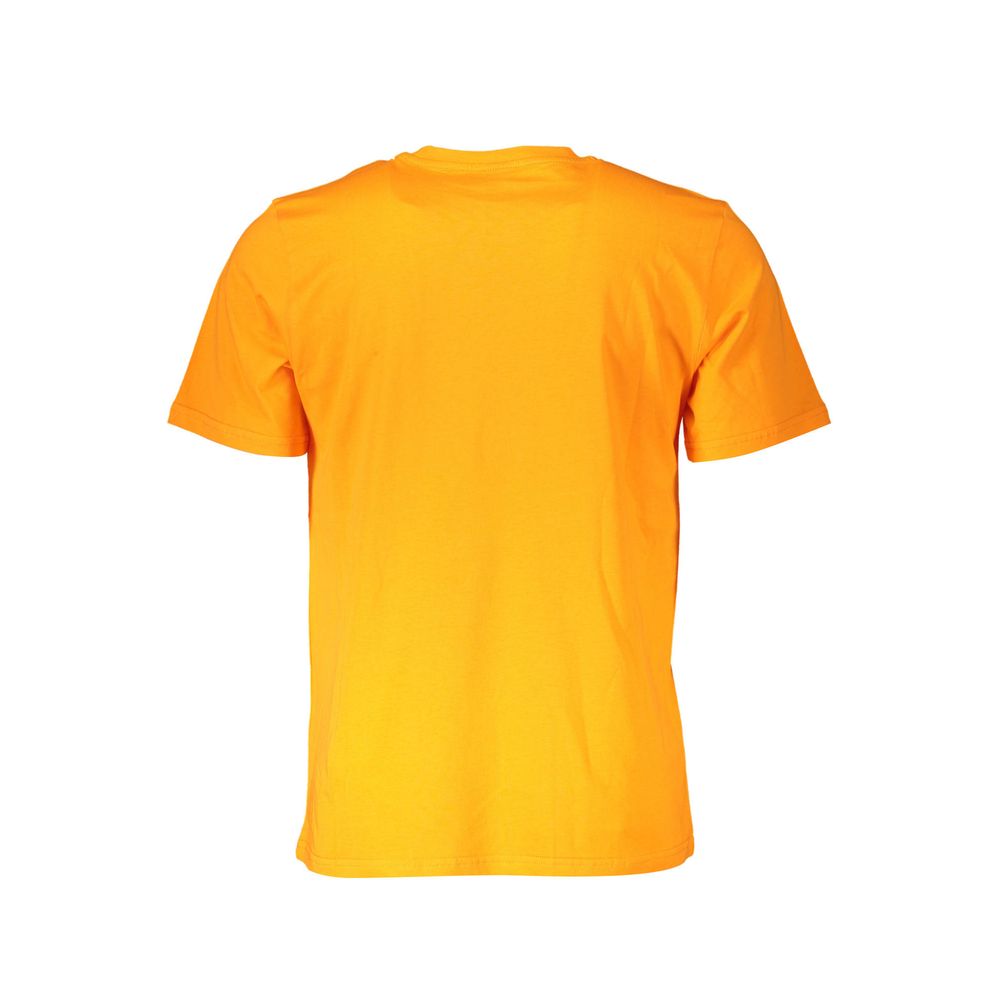 North Sails Orange Cotton Men T-Shirt with short sleeves and crew neck, showcasing premium material for style and comfort.