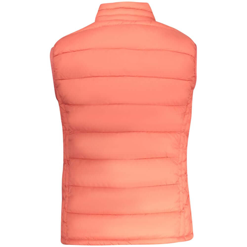 Back view of North Sails Pink Polyamide Women Jacket showcasing vibrant color and sleeveless design.