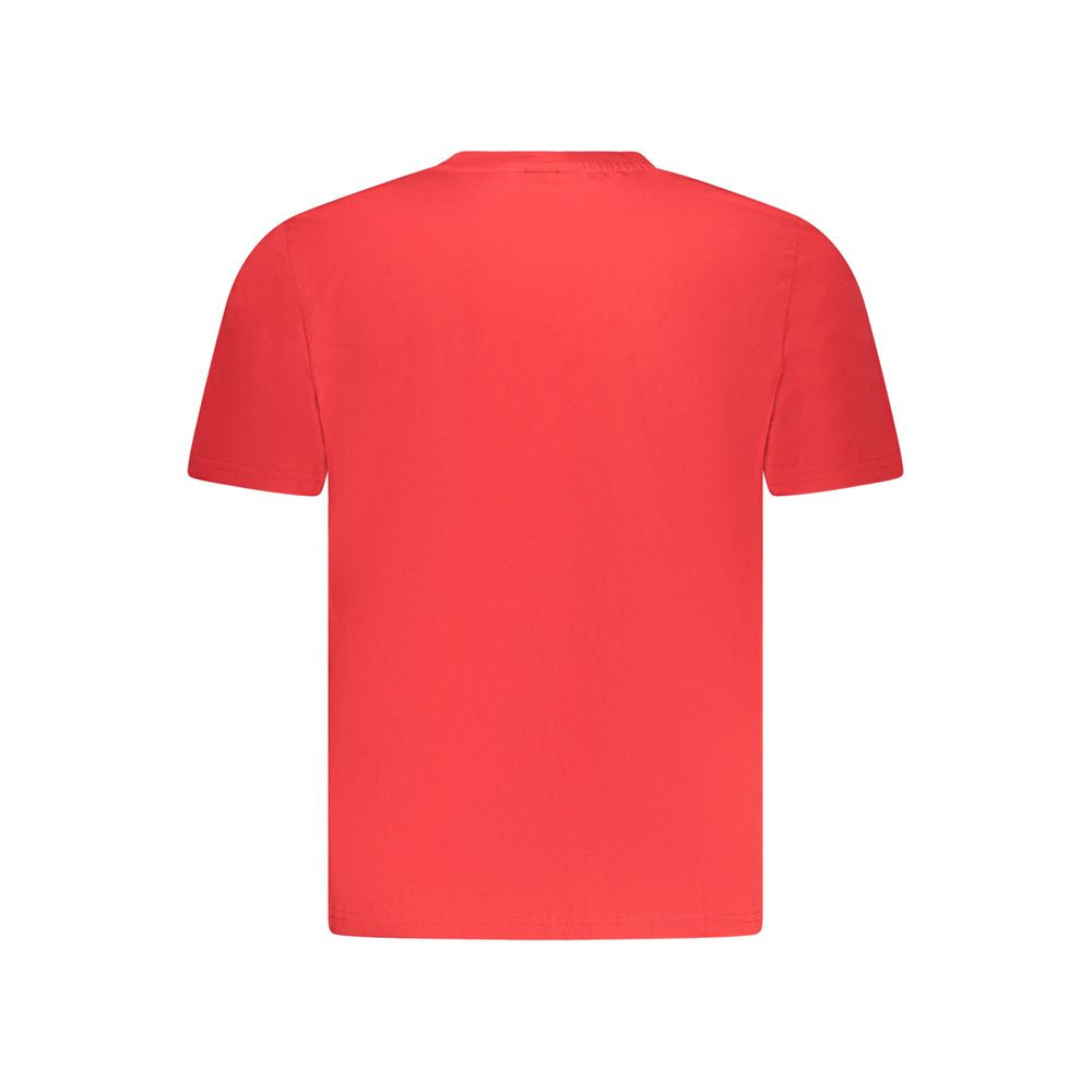 Back view of North Sails Red Cotton Men T-Shirt, showcasing simple red design.