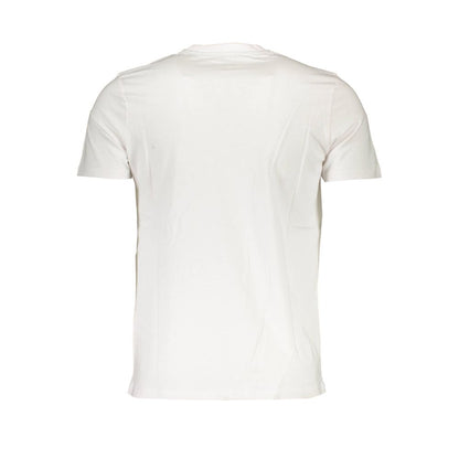 Back view of North Sails White Cotton Men T-Shirt, showcasing premium cotton fabric and crew neck design.