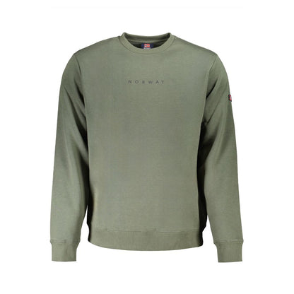 Norway 1963 Green Cotton Men Sweater with crew neck and long sleeves featuring iconic logo and bold design.