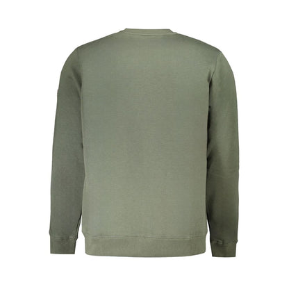 Back view of Norway 1963 Green Cotton Men Sweater, showcasing long sleeves and premium cotton blend in green.