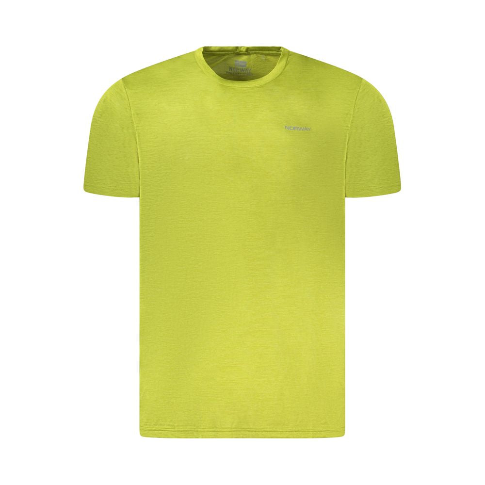 Norway 1963 Green Polyester T-Shirt, short sleeve crew neck, ultra light, breathable fabric, logo, made from recycled materials