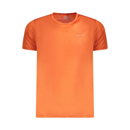 Alt Tag: Norway 1963 Orange Polyester Men T-Shirt with lightweight, eco-conscious design, made of 100% recycled polyester, crew neck style.