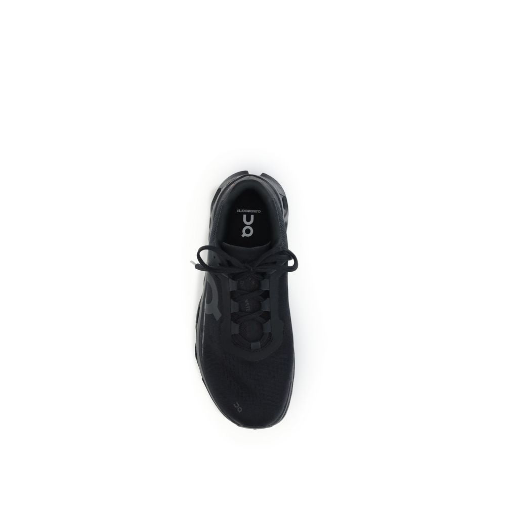 ON Black Polyester Athletic Sneakers with logo and lace-up closure