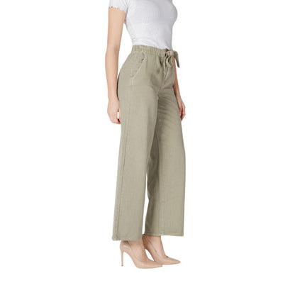Only Green Cotton Casual Pants