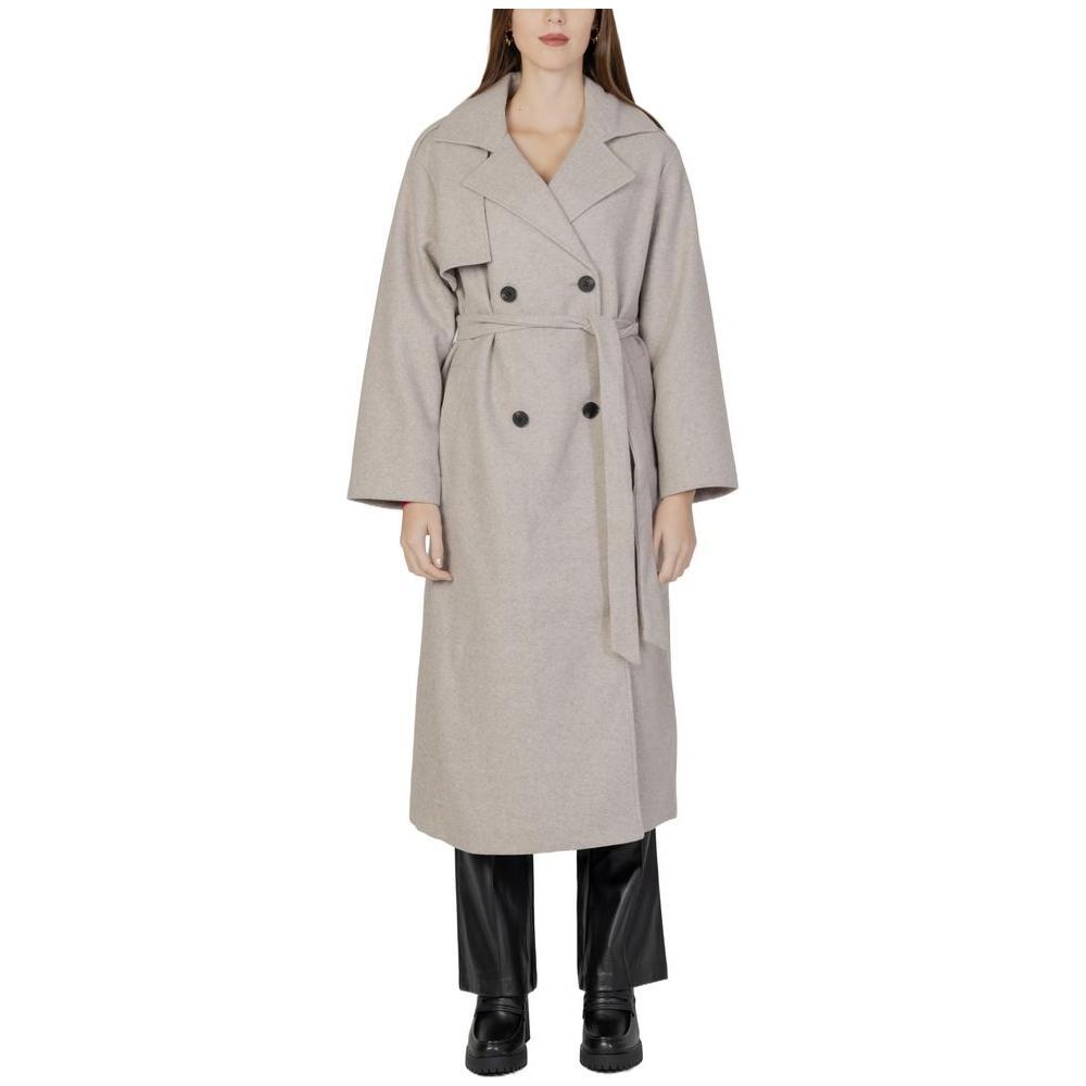 Only Beige Polyester Coat ON-13273500127-XL