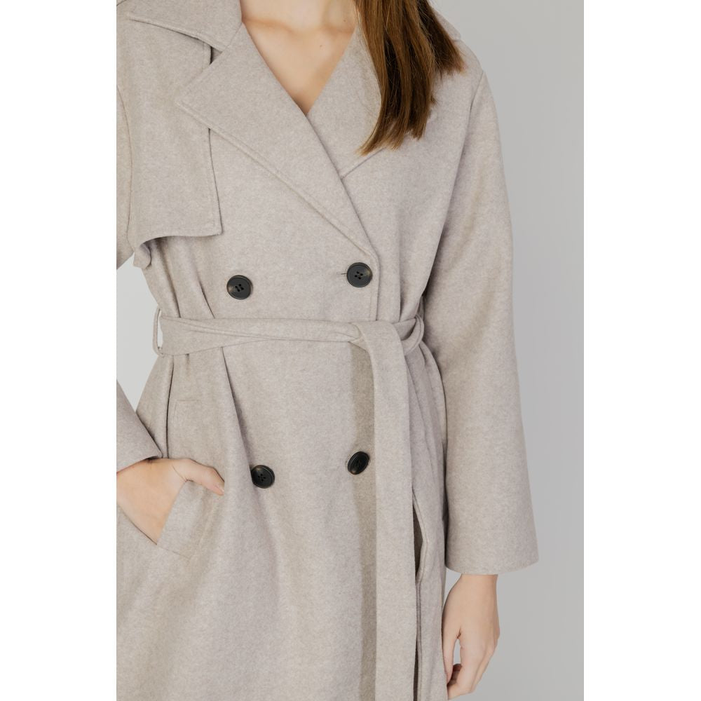 Only Beige Polyester Coat ON-13273500127-XL