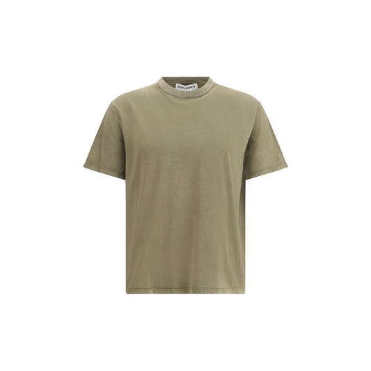 Our Legacy Green Cotton T-Shirt with ribbed crew neck and vintage design for a timeless, versatile casual look; perfect for AW25 season.