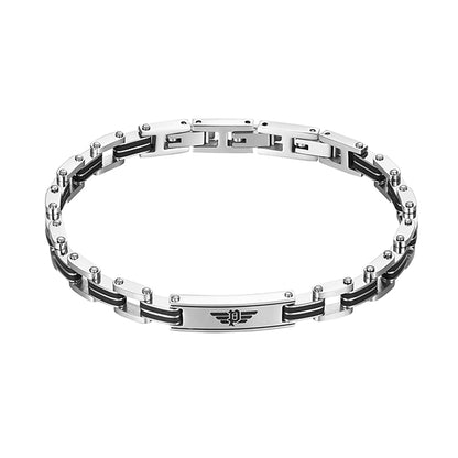 POLICE JEWELS JEWELRY Mod. PEAGB0008701 silver bracelet with black accents
