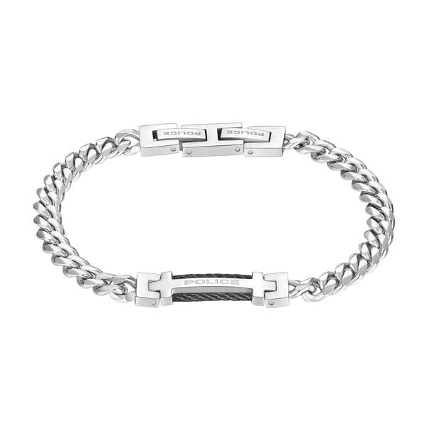POLICE JEWELS JEWELRY Mod. PEAGB0010101 silver bracelet with chain design and clasp