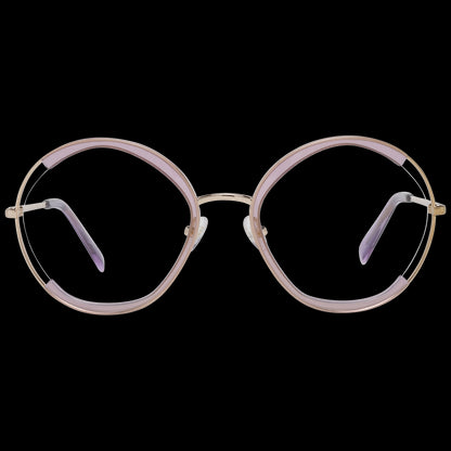 PUCCI MOD. EP5089 54083 - Lady's round glasses with pink frame on black background.