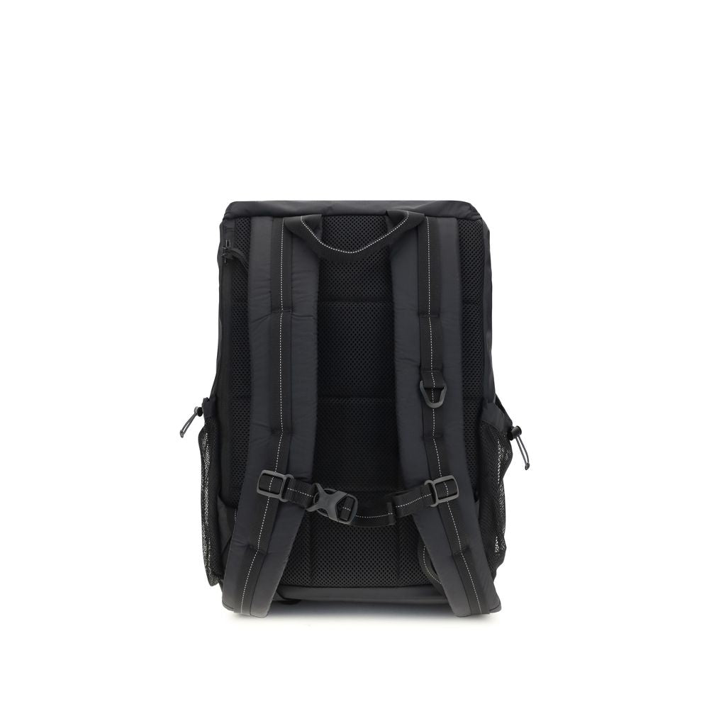 Back view of Parajumpers Black Nylon Backpack with padded adjustable straps and mesh inserts