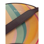 Paul Smith Swirl leather crossbody bag - cedar brown with logo detailing and colorful swirl design, featuring detachable shoulder strap.